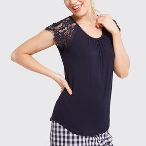 Draper James Lace Shoulder Tank Top